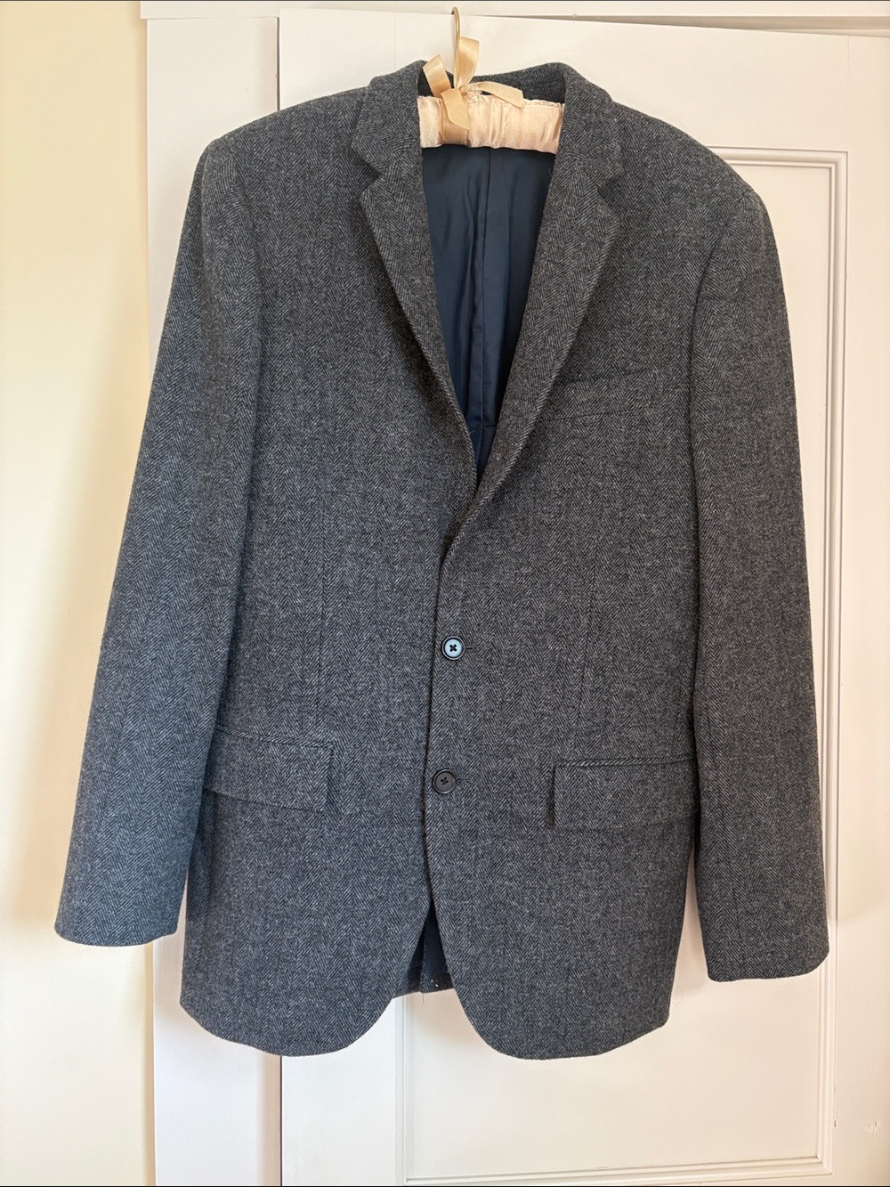 J. Crew Charcoal Gray Herringbone Wool-Blend Two-Button Blazer